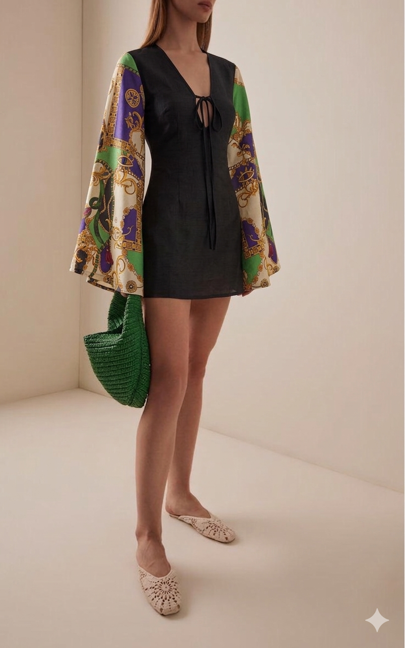 Retro Chick Bell Sleeve Dress — alternate view